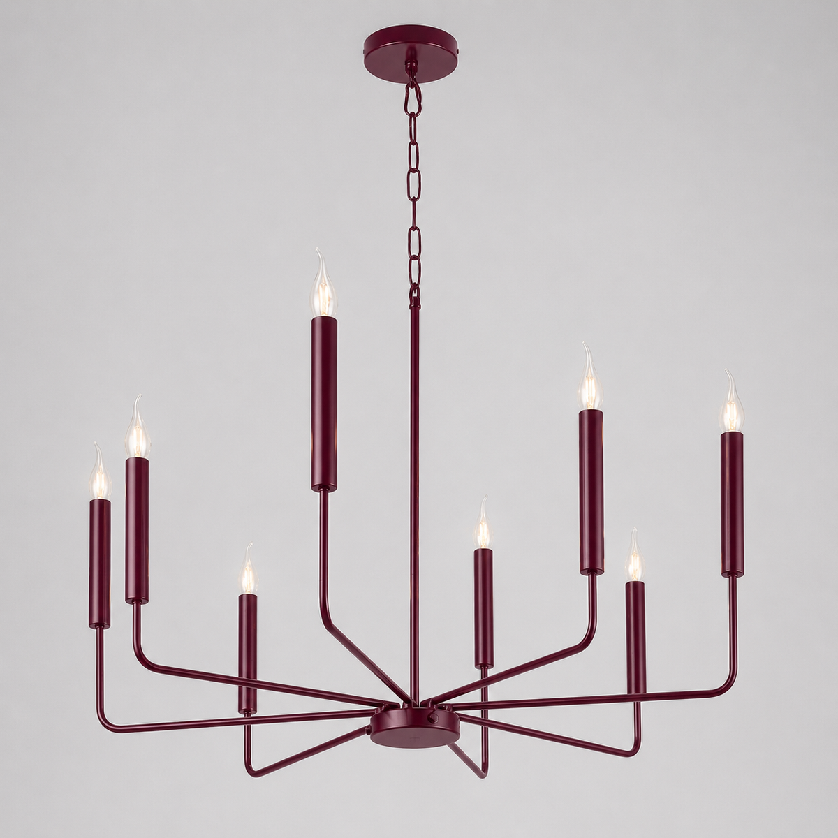 Люстра підвісна винна на 8 ламп у вигляді свічок D-90 cm 8xE14 Wine Candelabr 260777-100008456