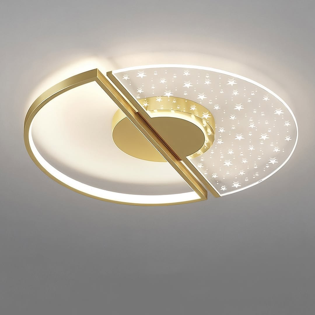 Стельовий світильник світлодіодний з пультом Stars ceiling D490 Led 48W 3000K 4000K 6000K Gold 250335-100004230