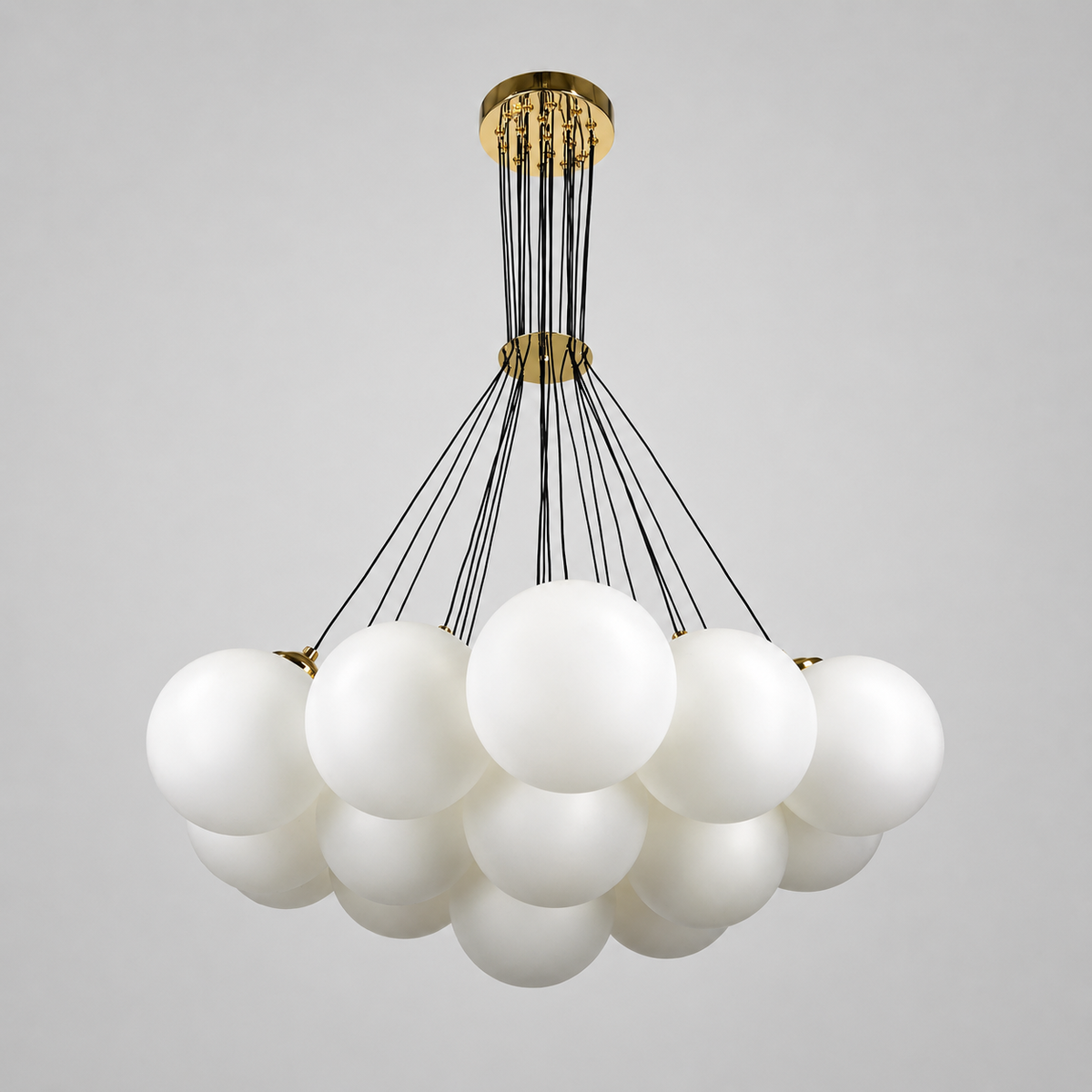Люстра золота з білими плафонами D-45 / 67 / 75 cm G9 x 7 / 13 / 19 Gold + White Pumpo bubbles bunch 260718-100008457