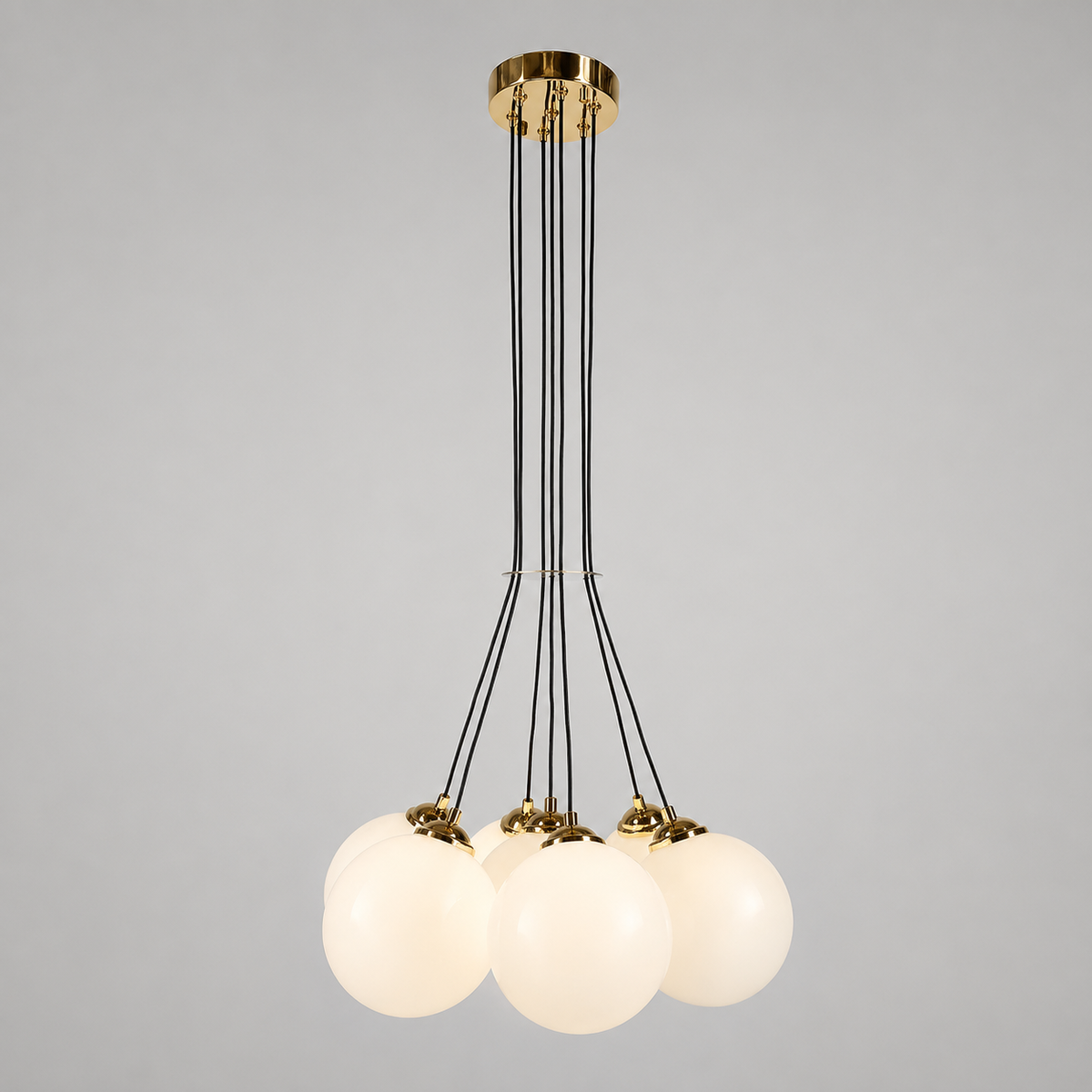 Люстра золота з білими плафонами D-45 / 67 / 75 cm G9 x 7 / 13 / 19 Gold + White Pumpo bubbles bunch 260718-100008457