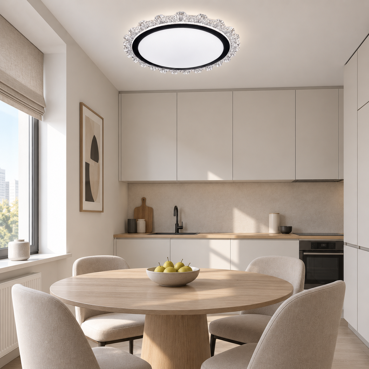 Люстра стельова чорна з акриловим декором D-50 cm Led 50W Black Bielinda 260931-100008959