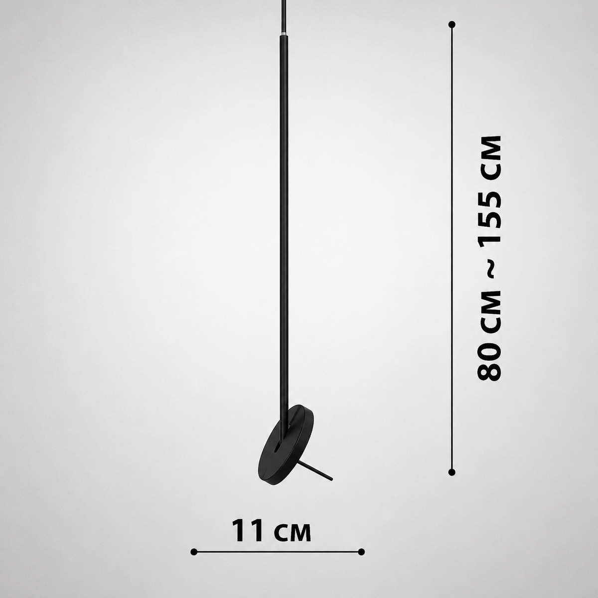 Підвісний світильник чорний з поворотним плафоном H-80 cm Led 7W 3000K Black Slim Groky 260866-100008544