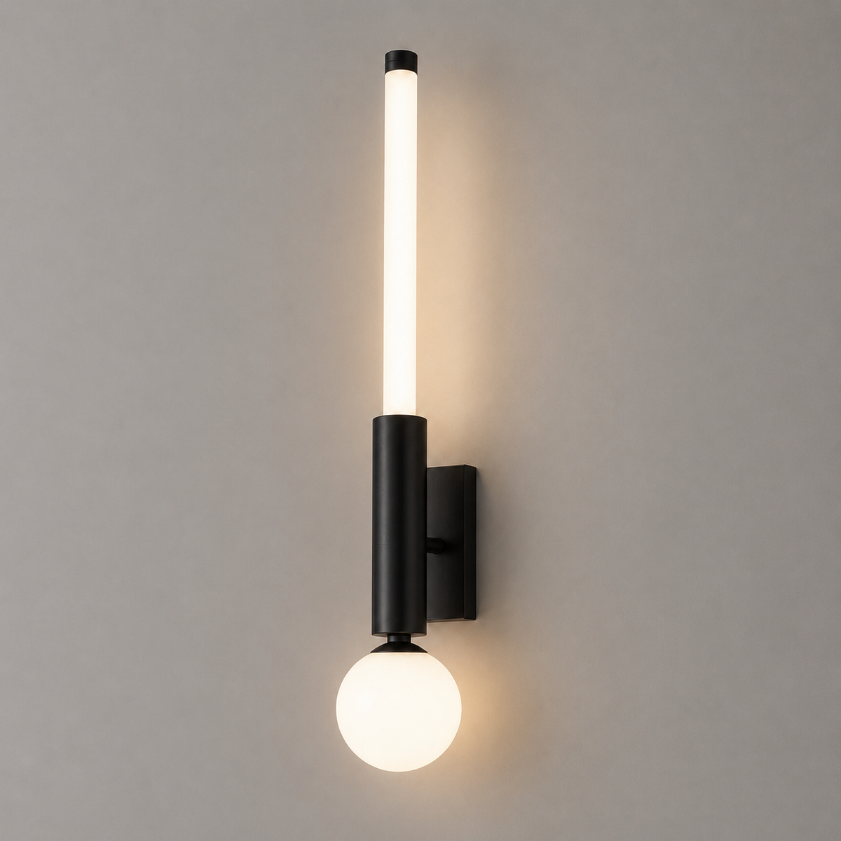 Настінний світильник чорний H-58 cm Led 7W Black+White Gallo 260619-100008262