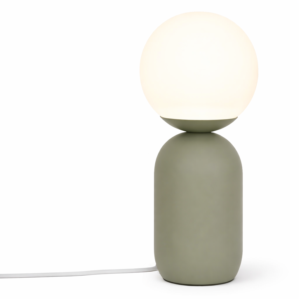Лампа настільна зелена з білим матовим плафоном H-35 cm E14 Green Matte Bulb 260209-100007483
