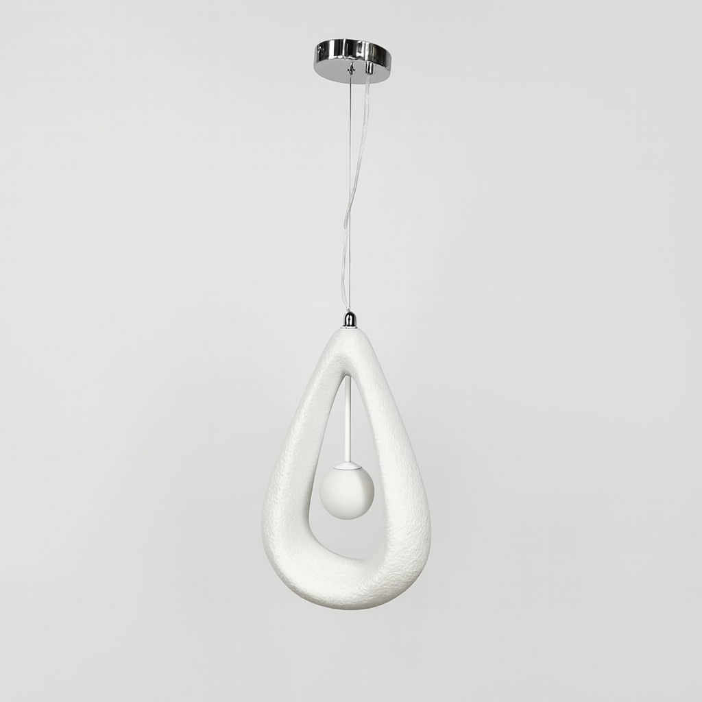 Гіпсовий білий підвісний світильник H-50 cm G9 White Vabi sabi drop 250818-100005790