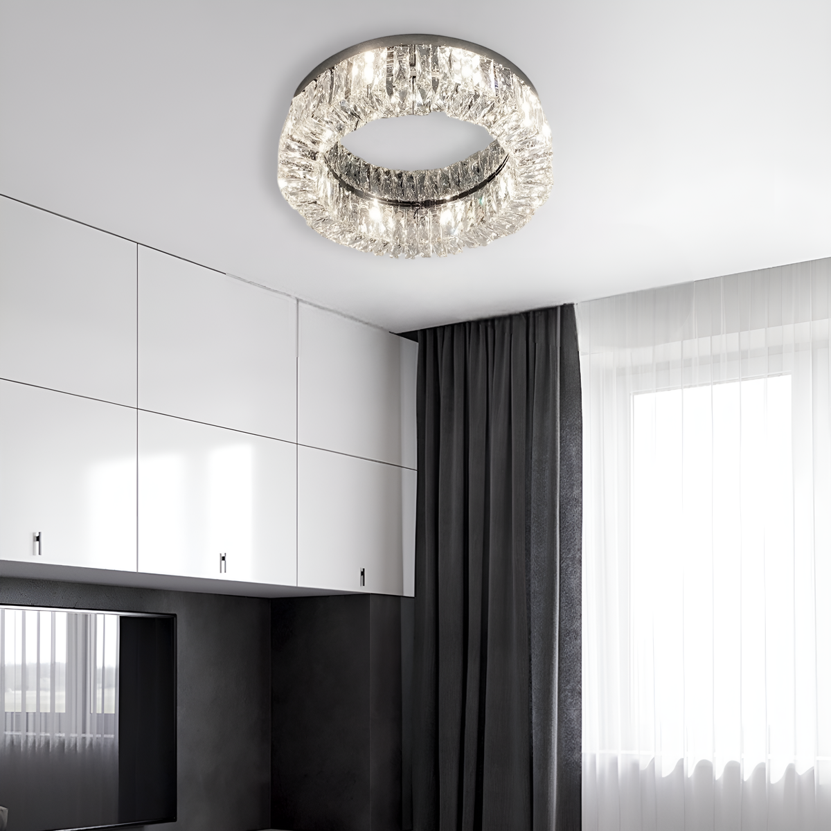 Стельовий світильник Crystal Donut D-40 cm / D-50 cm Chrome 250676-100005121