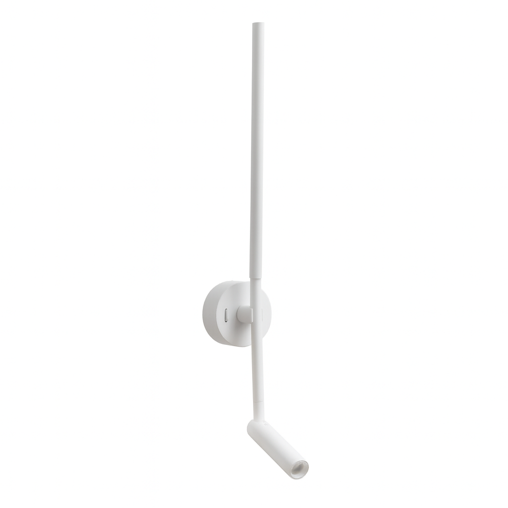 Бра лінійне біле зі спотом та вимикачем H-58,5 cm Led 8W White Kono spot long 251048-100006255