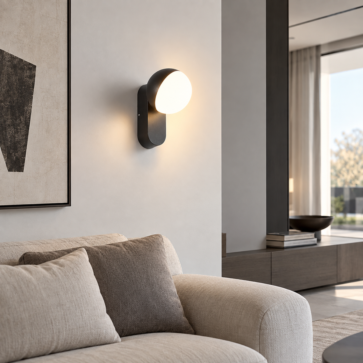 Світильник чорний настінний з білим розсіювачем H - 15,5 cm Led 12W 4000К Black + White Moderna 260936-100008981