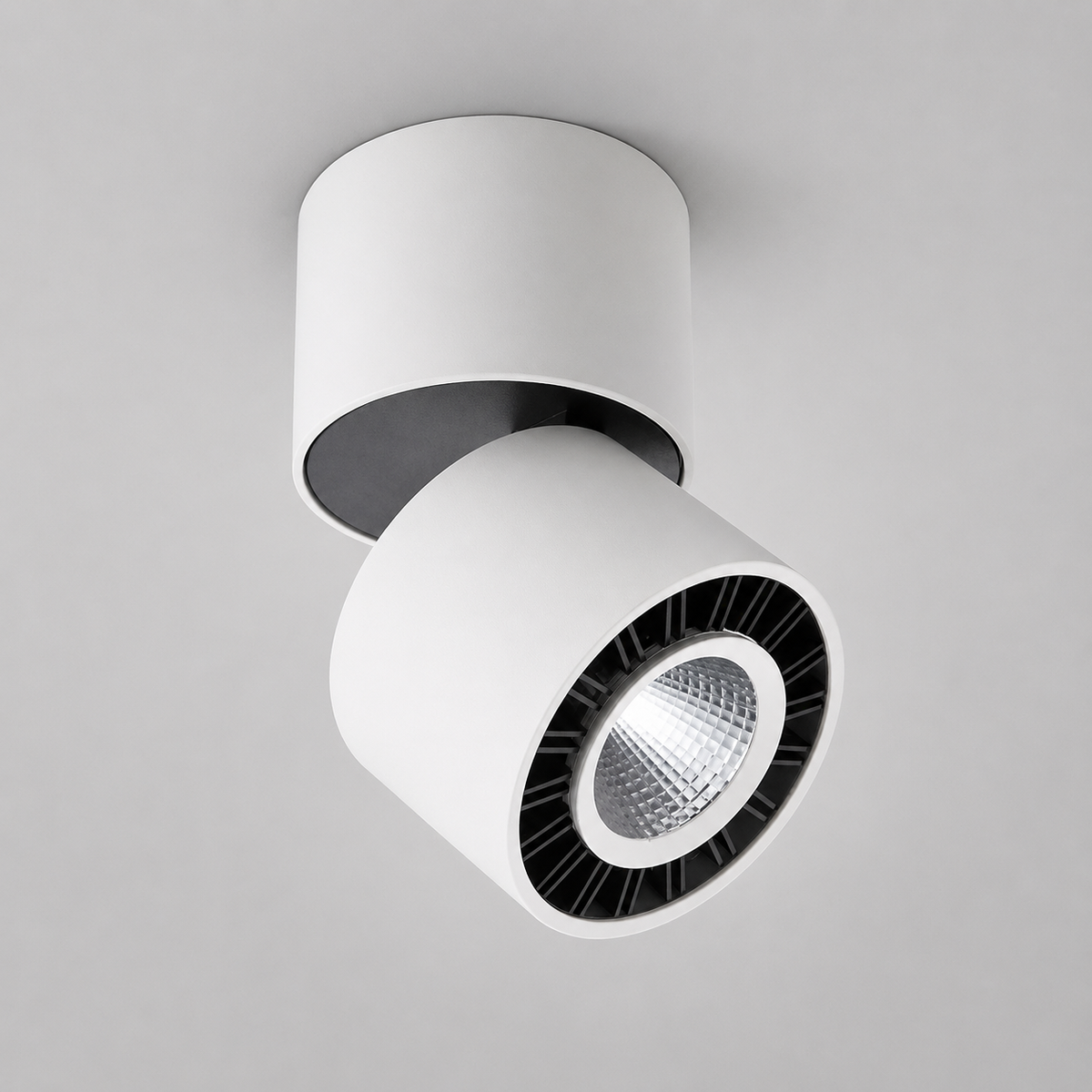 Світильник точковий накладний білий з чорним D - 8,5 cm Led 12W 3000K / 4000K White + Black Twister 260825-100008718
