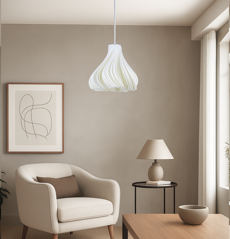 Світильник підвісний білий у формі квітки D-35 cm E27 White Flowers Florence 250931-100006028