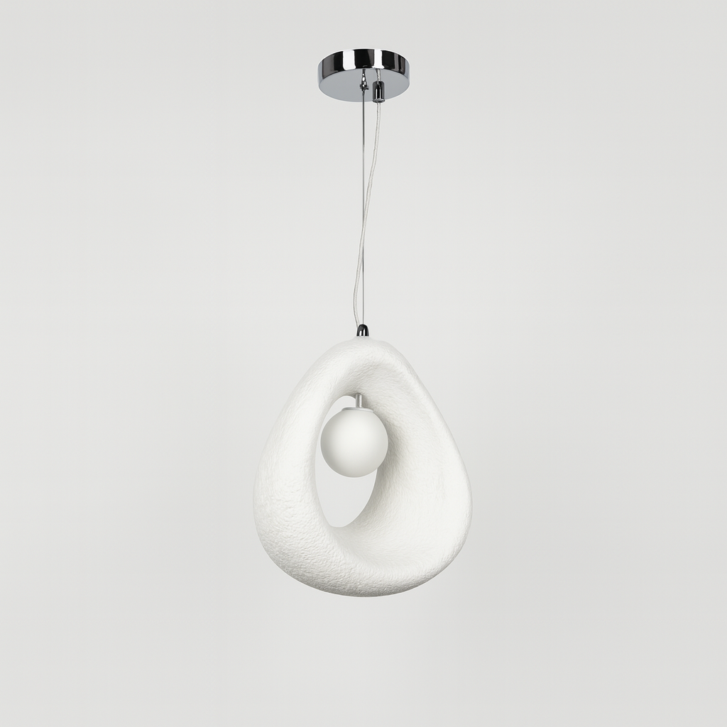 Гіпсовий білий підвісний світильник H-35 cm G9 White Vabi sabi ball 250818-100005791