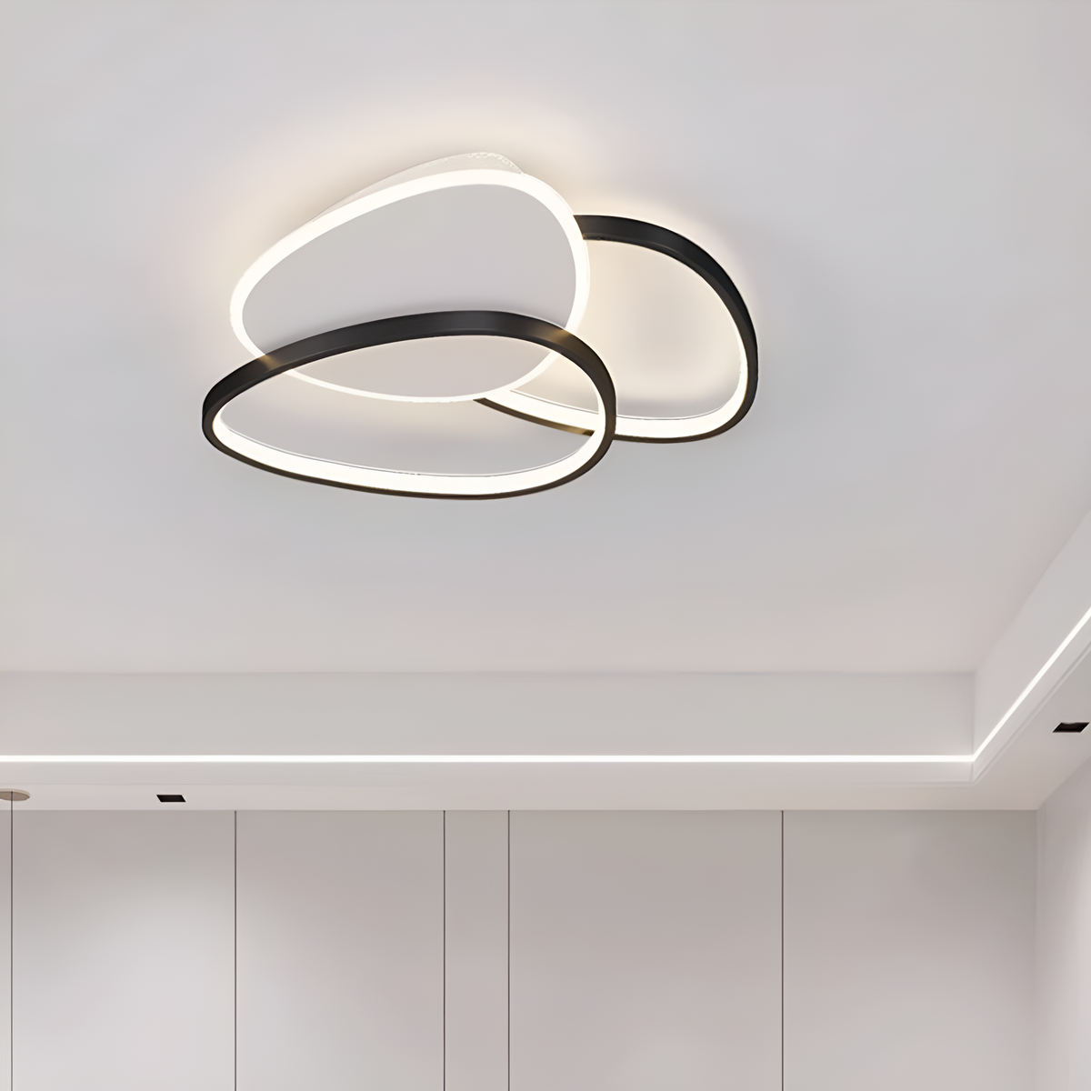 Стельовий світлодіодний світильник з пультом Geometry White + Black 50W LED 250431-100004648
