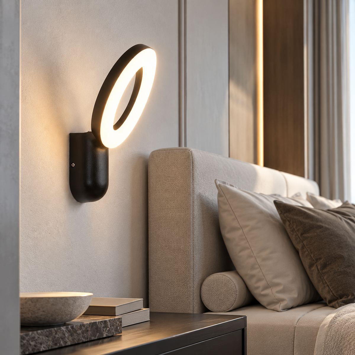 Світильник чорний настінний з білим розсіювачем H - 15 cm Led 12W 4000К Black + White Galo 260936-100008980