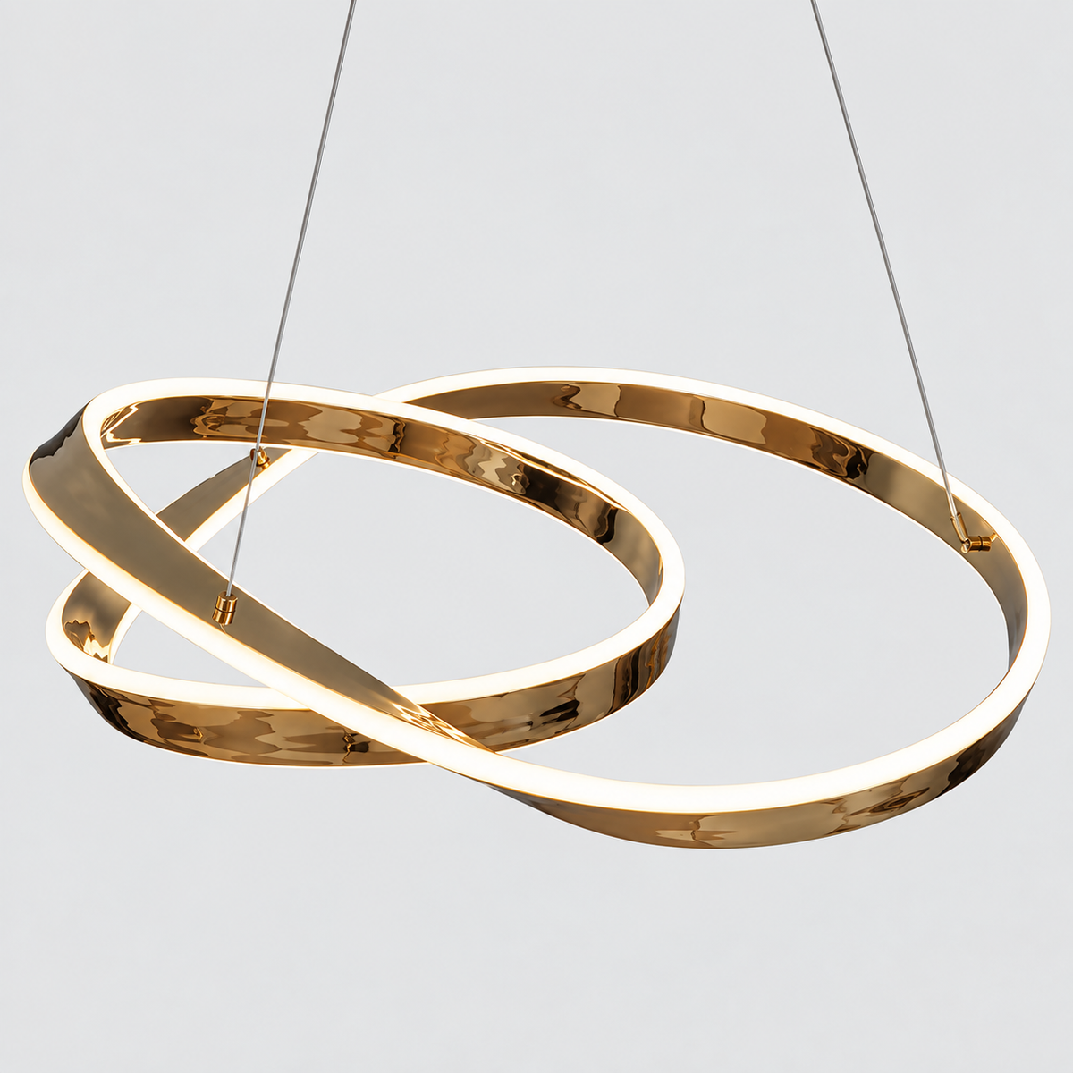 Люстра золота підвісна з вигнутим плафоном D - 61 cm Led 71W Gold Curl 260935-100008988