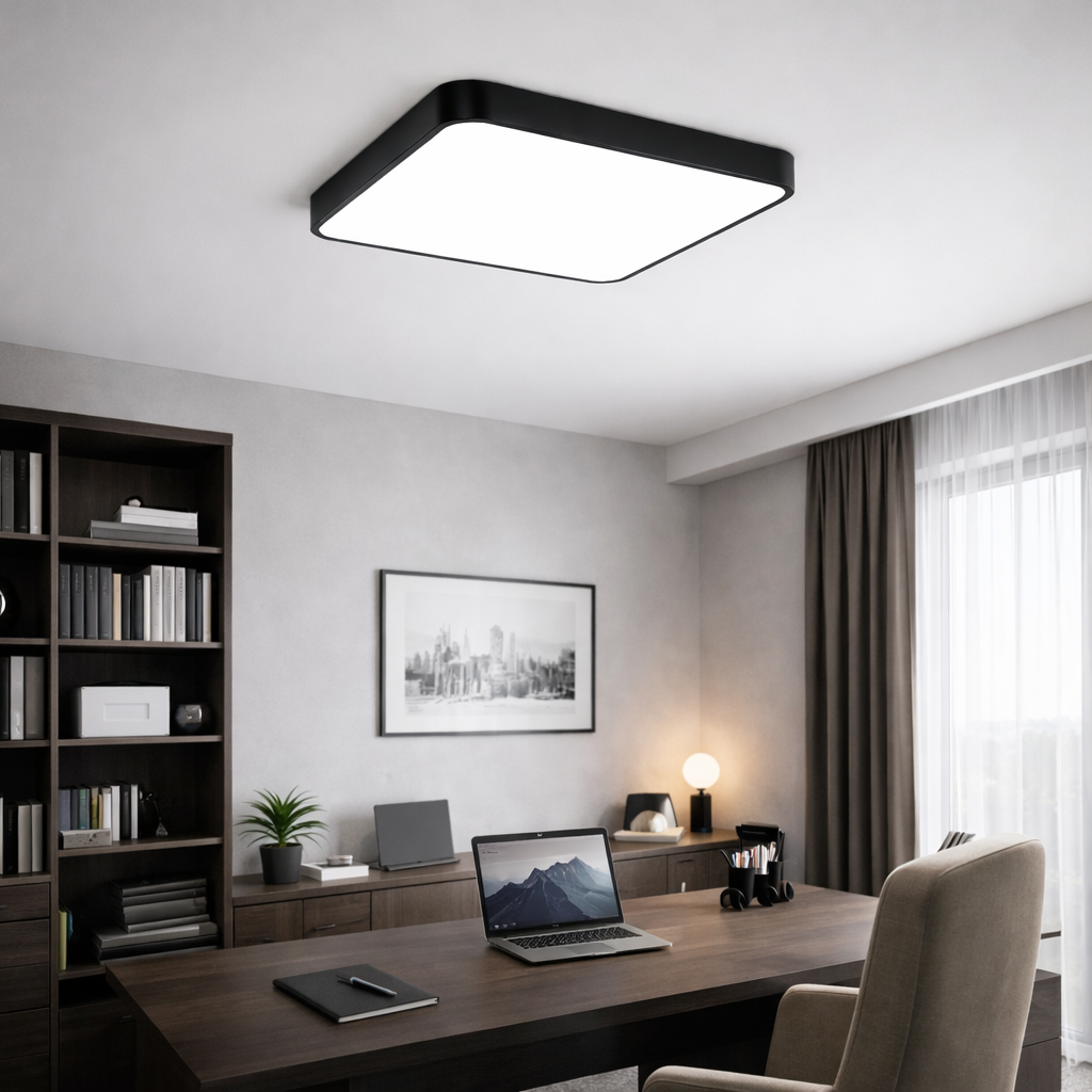 Стельовий світильник накладний з пультом чорний L-60 cm Led 76W Canny smooth Black №31 260131-100007067