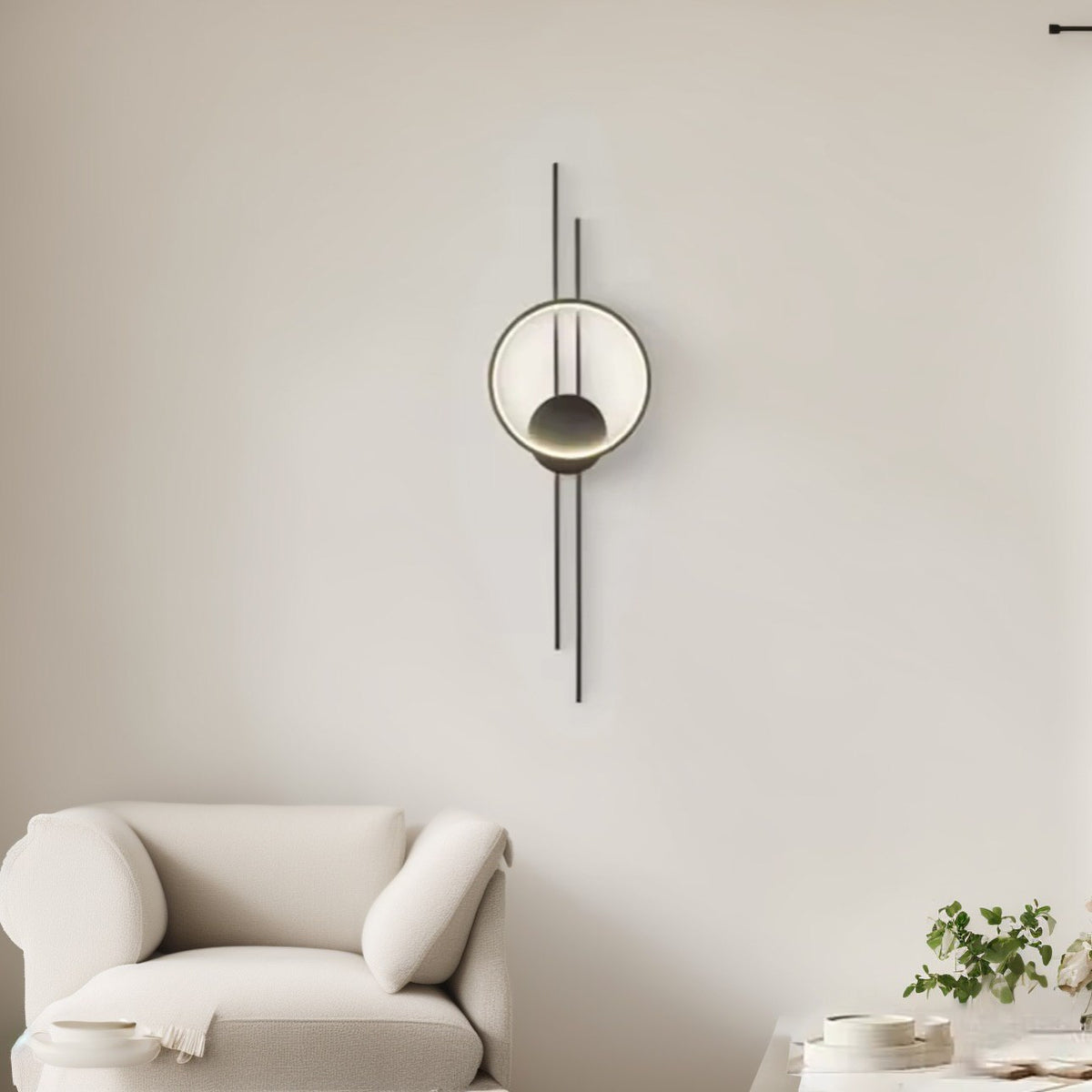 Настінний світильник чорний H-60 cm Led 18W Black Trinity ring 260622-100008155