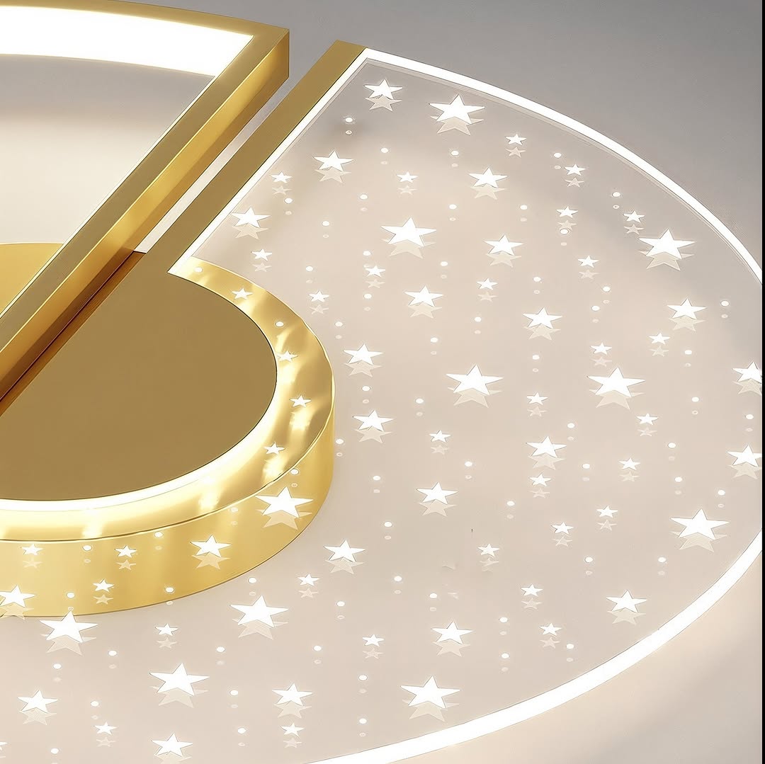Стельовий світильник світлодіодний з пультом Stars ceiling D490 Led 48W 3000K 4000K 6000K Gold 250335-100004230
