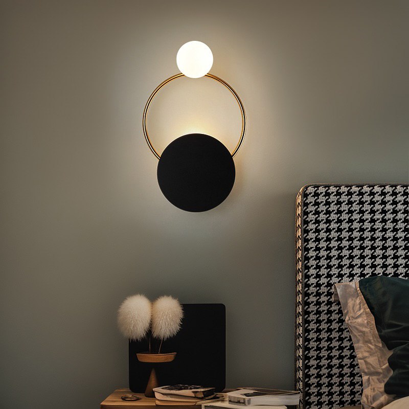Настінний світильник Pearl and black 47 1xG4 Black + Gold + White 250219-100004203