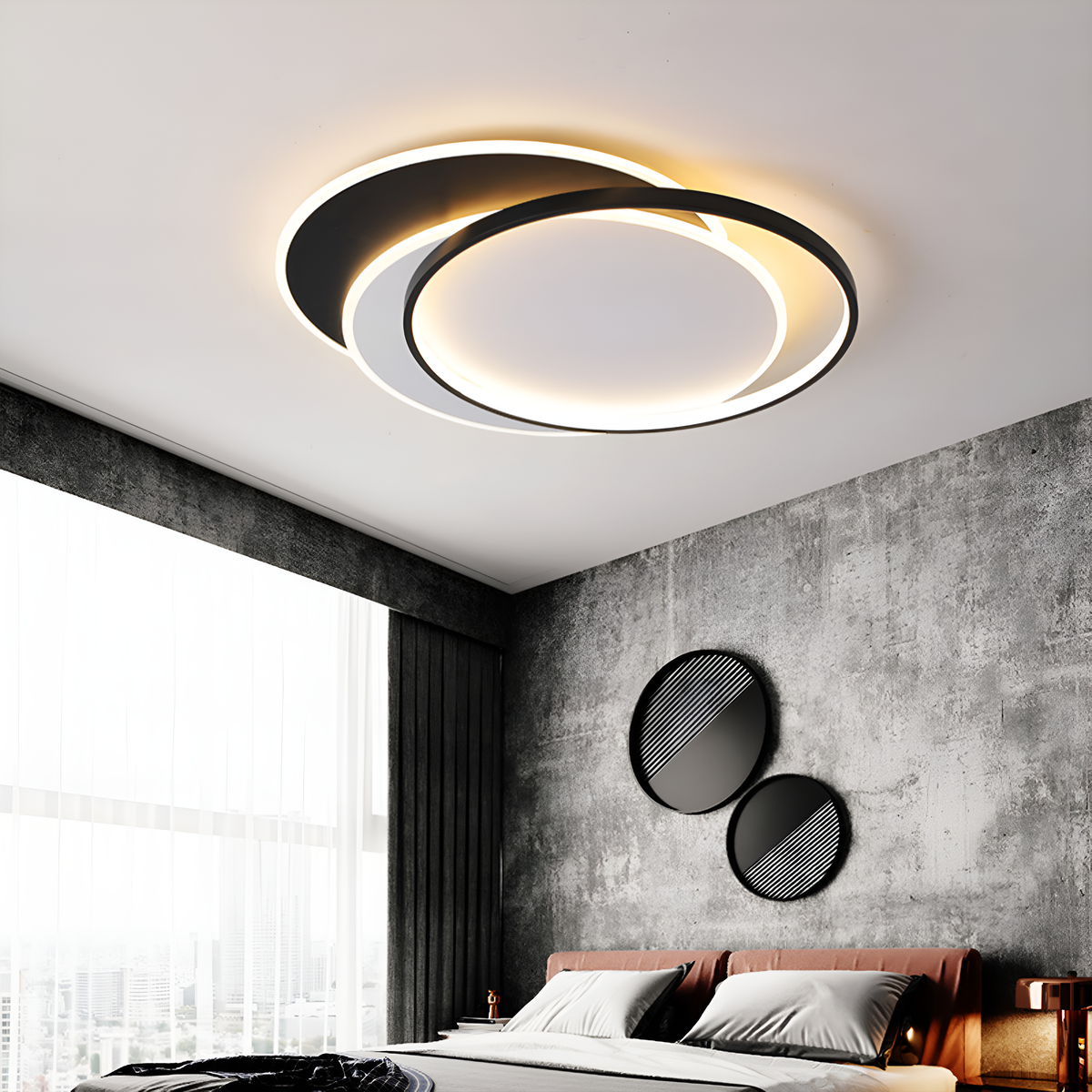 Стельовий світлодіодний світильник Geometry Black + White 60W LED 250431-100004615