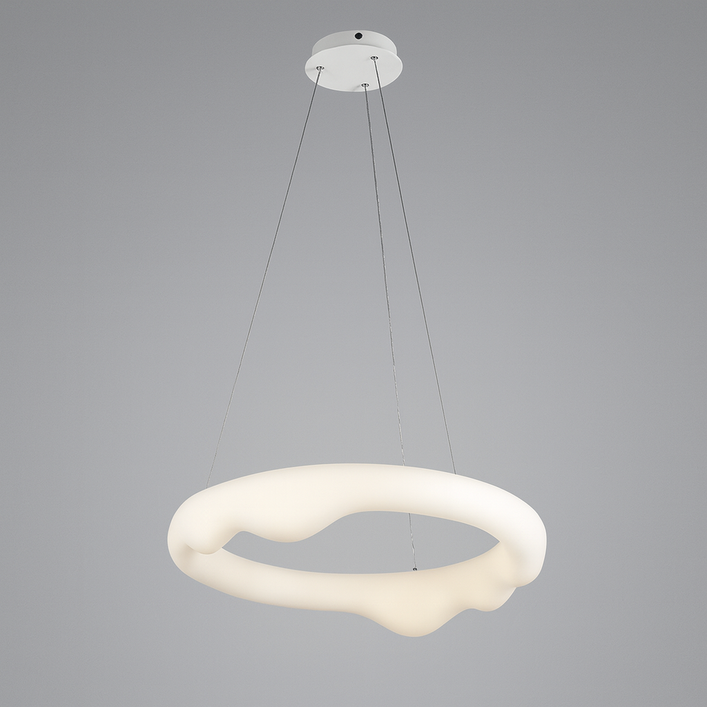 Люстра біла підвісна світлодіодна з пультом D-50 cm Led 64W White Dribble 250831-100005786