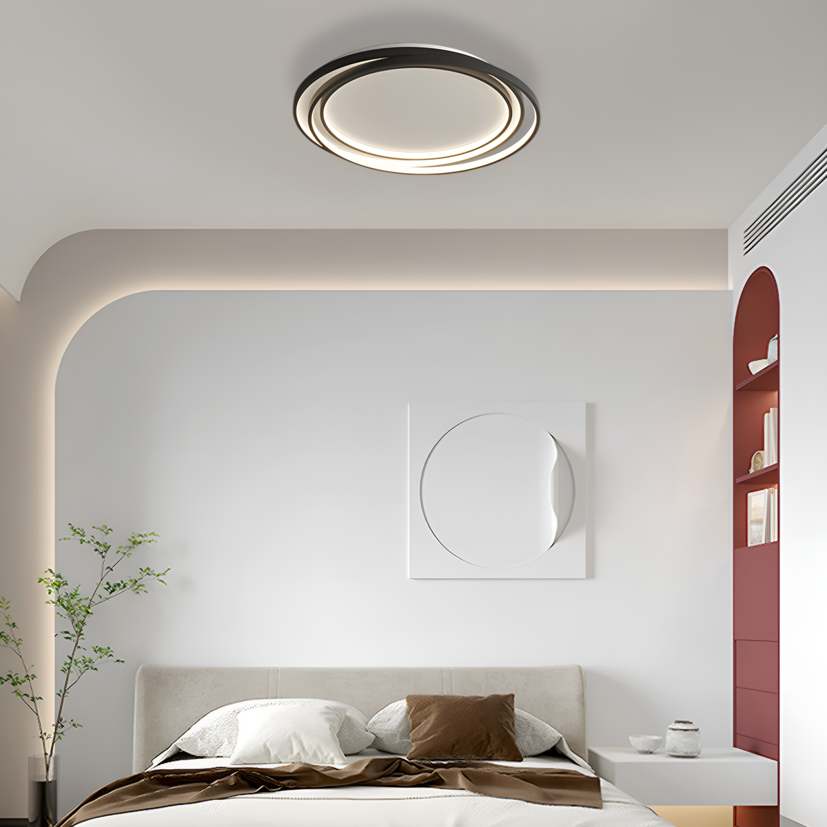 Стельовий світлодіодний світильник з пультом Geometry White + Black 76W LED 250431-100004649