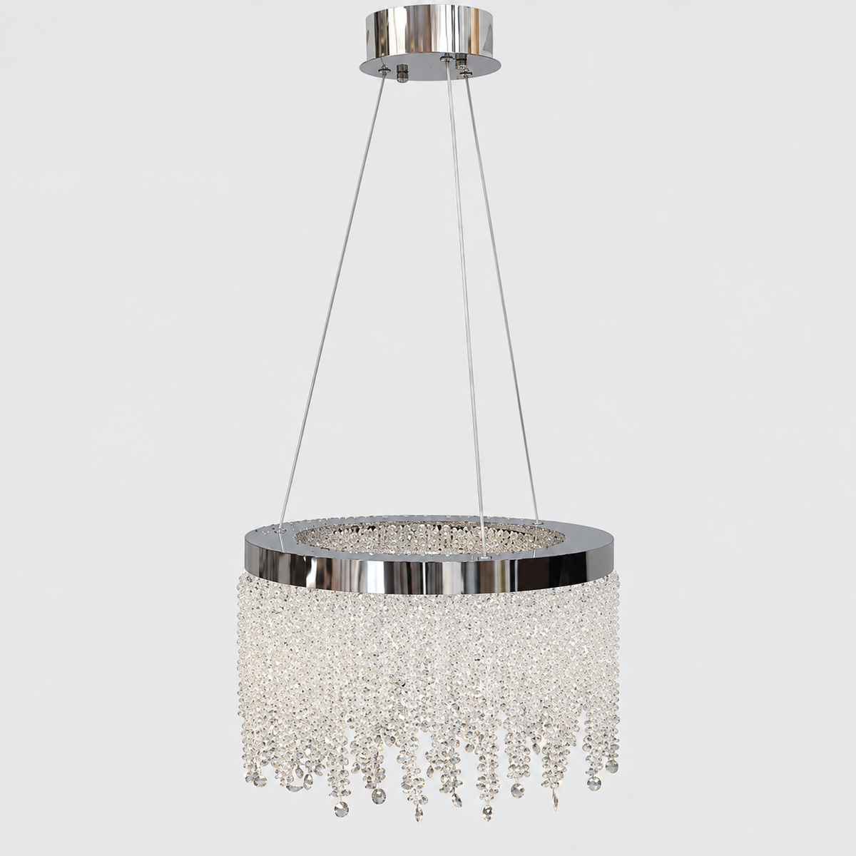 Люстра підвісна хром з декоративним фігурним плафоном D-39 cm / 60 cm / 80 cm Led 50W / 80W / 110W Chrome Tree 260935-100009011