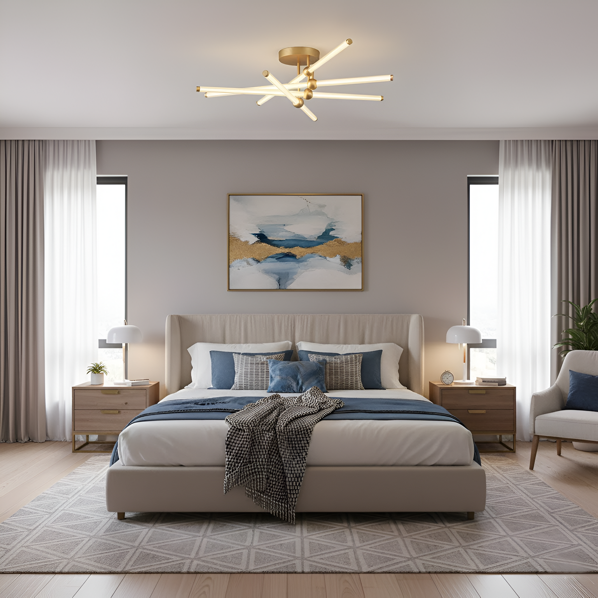Стельовий LED-світильник золотий Line D-81 cm H-24 cm 76W Gold 220720-100000924