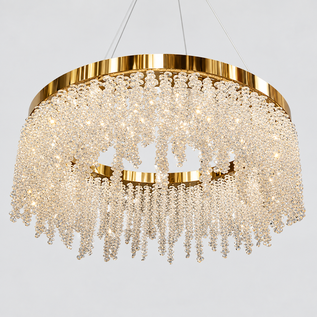 Люстра підвісна золота з декоративним фігурним плафоном D-39 cm / 60 cm / 80 cm Led 50W / 80W / 110W Gold Tree 260935-100009012