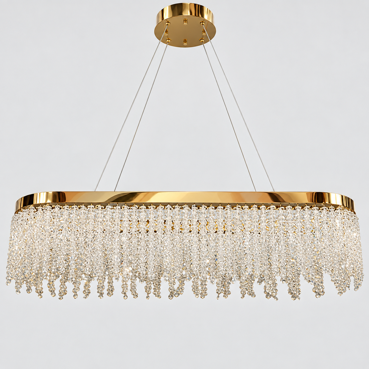 Люстра видовжена золота з фігурним плафоном L - 99 cm Led 100W Gold Tree 260935-100009013