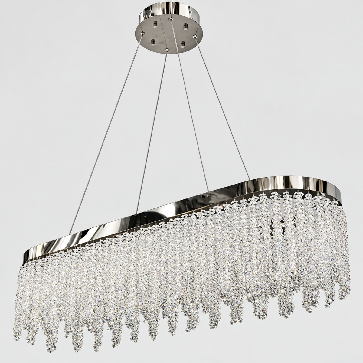 Люстра видовжена хром з фігурним плафоном L - 99 cm Led 100W Chrome Tree 260935-100009014
