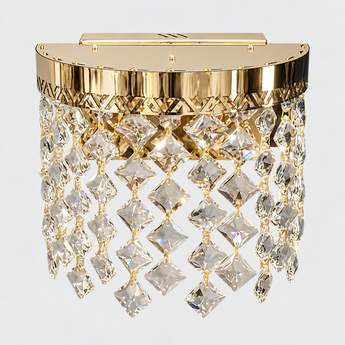 Настінний світильник золотий з кришталевим плафоном H -18,5 cm Led 23W Gold Crystal Rombs 260935-100009023