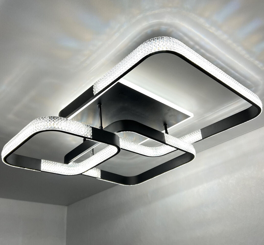 Стельова люстра чорна з пультом L-76 cm H-16 cm Led 130W 3000-6000K Black Arka lamp 251174-100006639