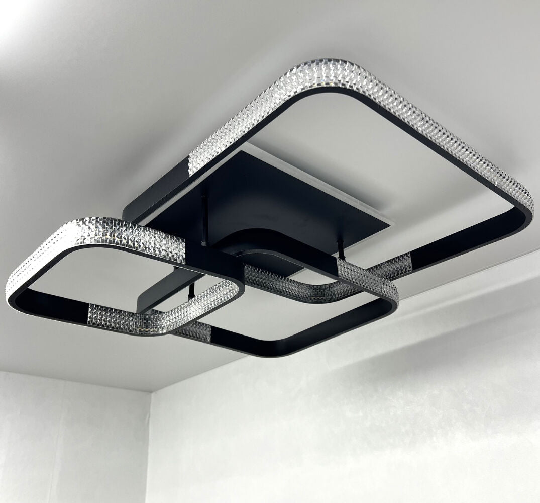 Стельова люстра чорна з пультом L-76 cm H-16 cm Led 130W 3000-6000K Black Arka lamp 251174-100006639