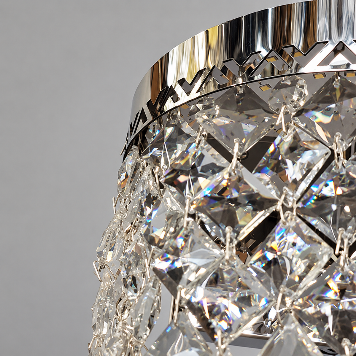 Настінний світильник срібний з кришталевим плафоном H - 18,5 cm Led 23W Chrome Crystal Rombs 260935-100009024