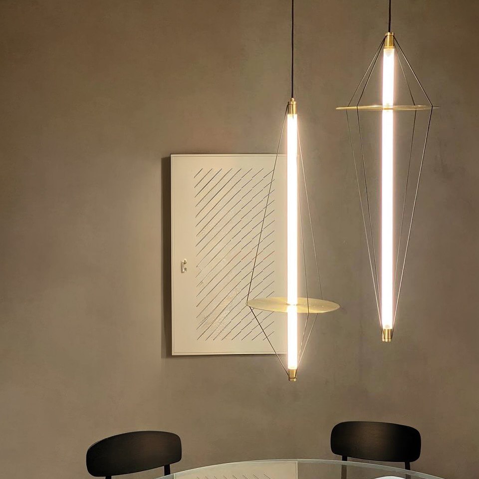 Підвісні світильники D-30 cm L-70 cm / L-90 cm Led 17W / 22W Gold Geometry 250222-100004130