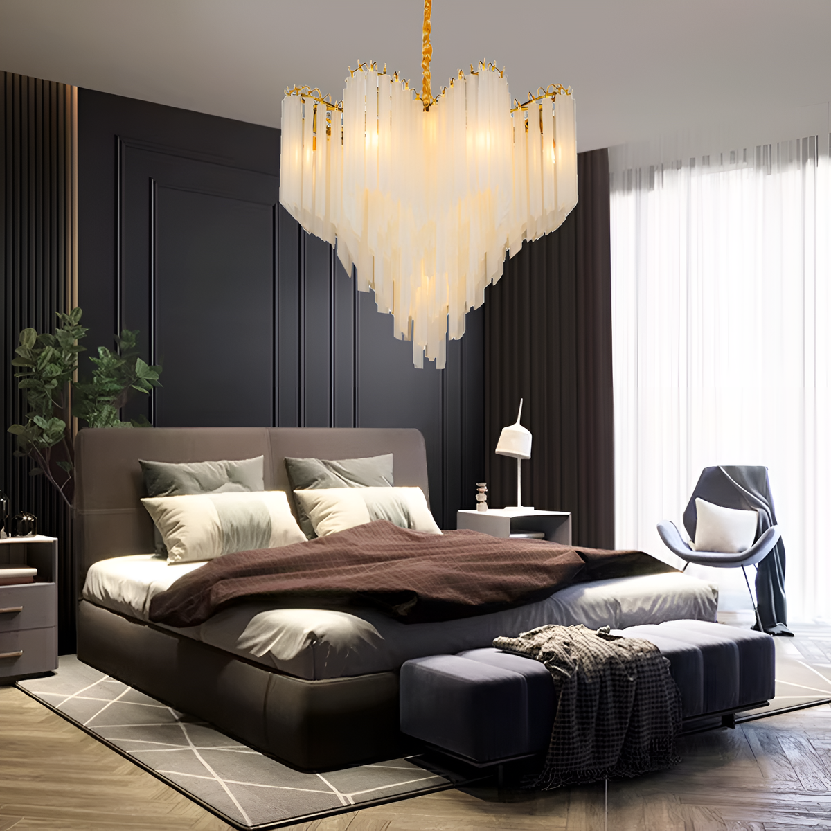 Люстра підвісна Royal Cascade D-60 cm / D-80 cm Е14х13 Gold+White Waterfall 250618-100005072