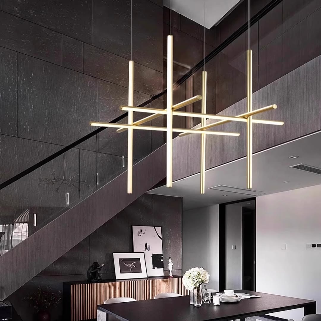 Підвісний світильник Lattice L81-см Led 64W / L121-см Led 80W / L176-см Led 106W 4000K Black / Gold 250458-100004323