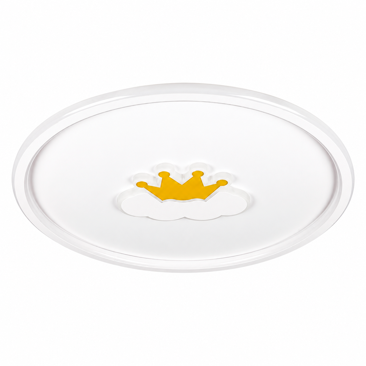 Стельова люстра біла з золотим декором D - 50 cm H - 4,5 cm Led 68W White Circle Deco 260531-100007965