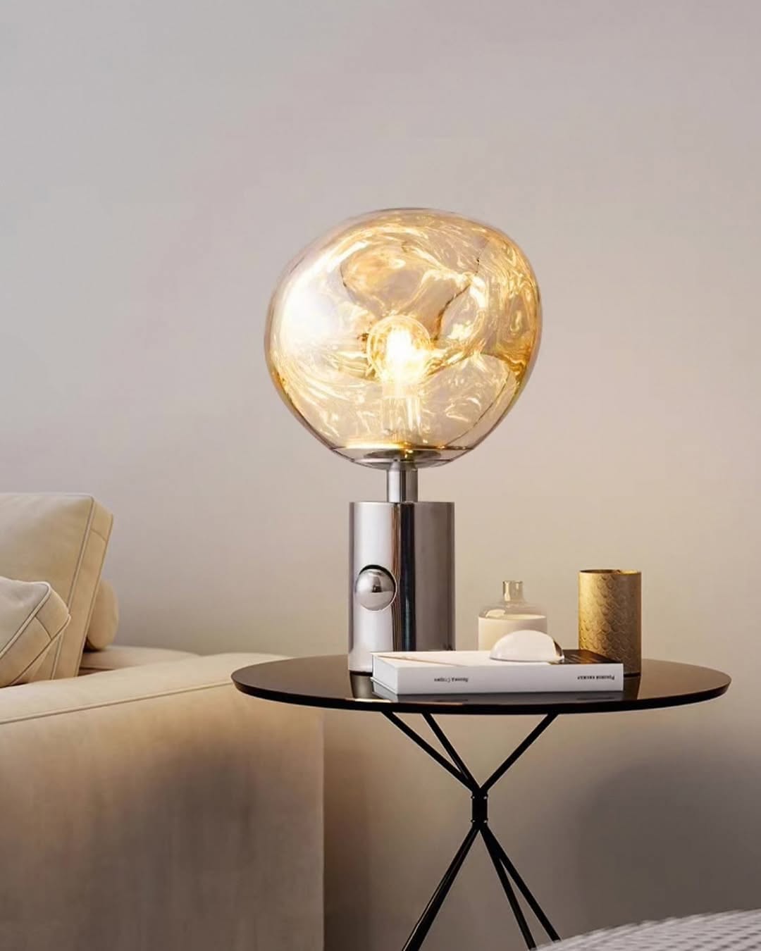 Настільні світильники D-28 cm H-43 cm E27 Gold / Chrome Lava Melt 250322-100004259