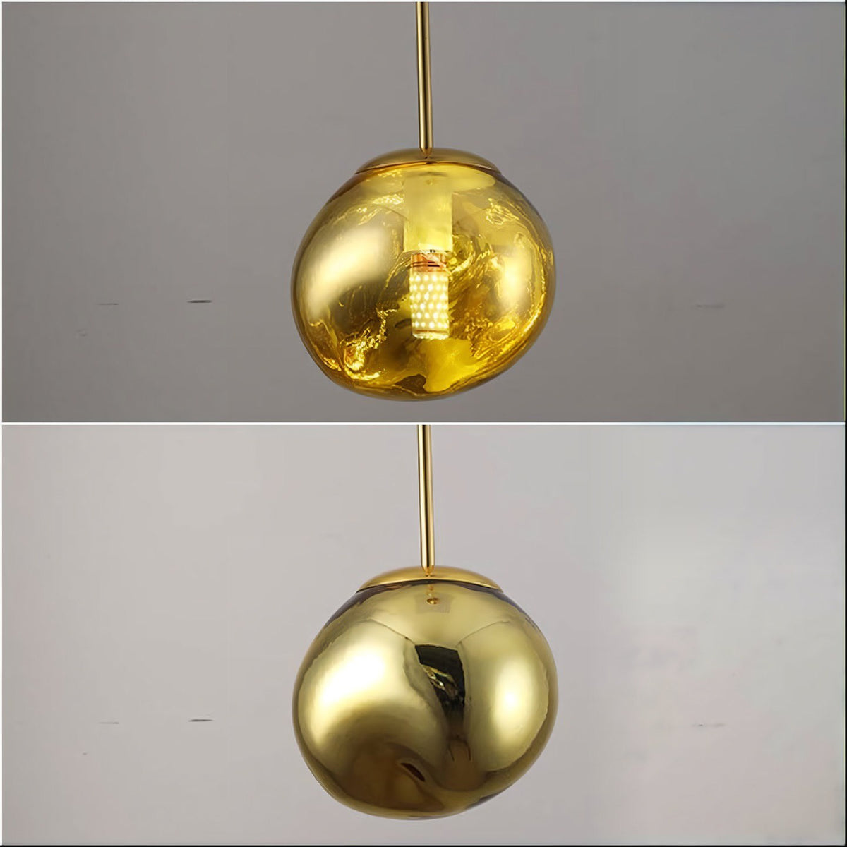 Підвісні світильники H-120 cm E27 D-18 cm / D-28 cm/ D-38 cm Gold Melt plasm 250122-100004071