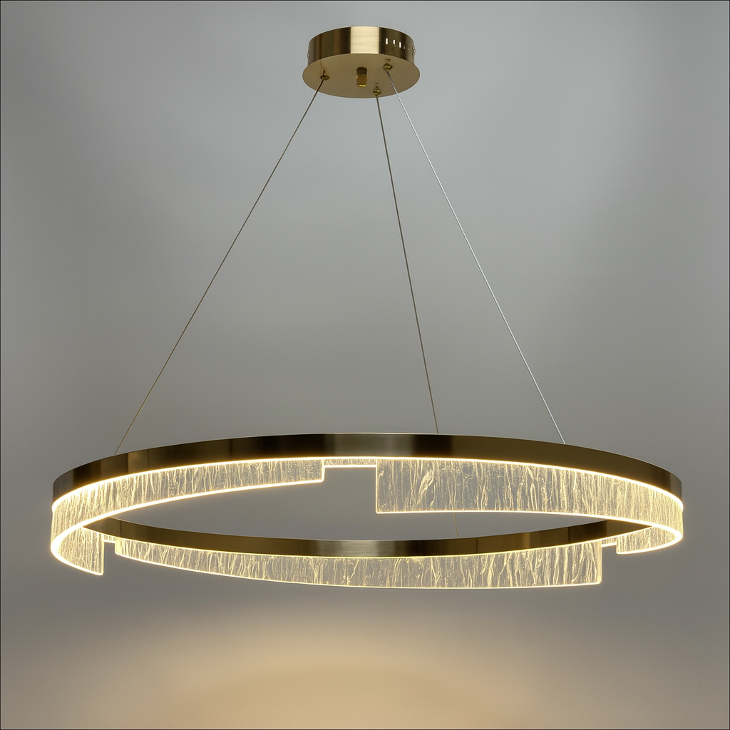 Люстра золота з круглим прозорим плафоном D-80 cm Led 135W Gold Ice 251188-100006722