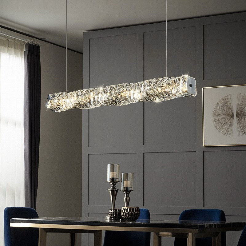 Підвісні світильники H-120 cm 3000K 4000K 6000K L-120 cm Led 110W / L-150 cm Led 138W Chrome Care luxury Crystal 240522-100003270