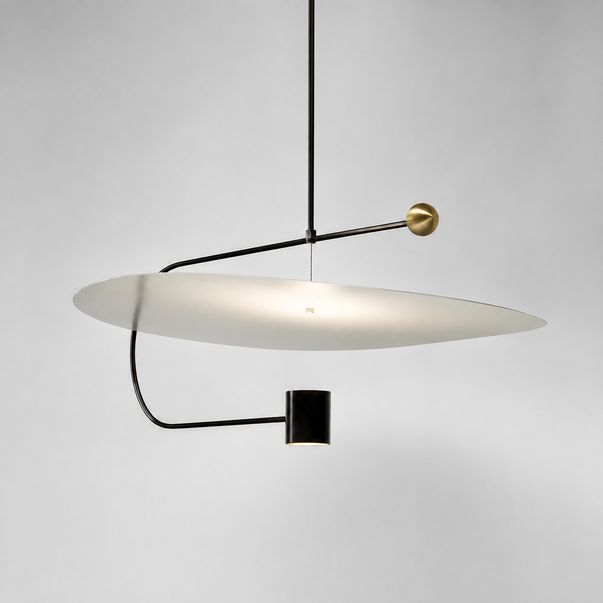 Cвітильник підвісний чорний з білим плафоном D - 90 cm Led Black + White Carma 260822-100008757