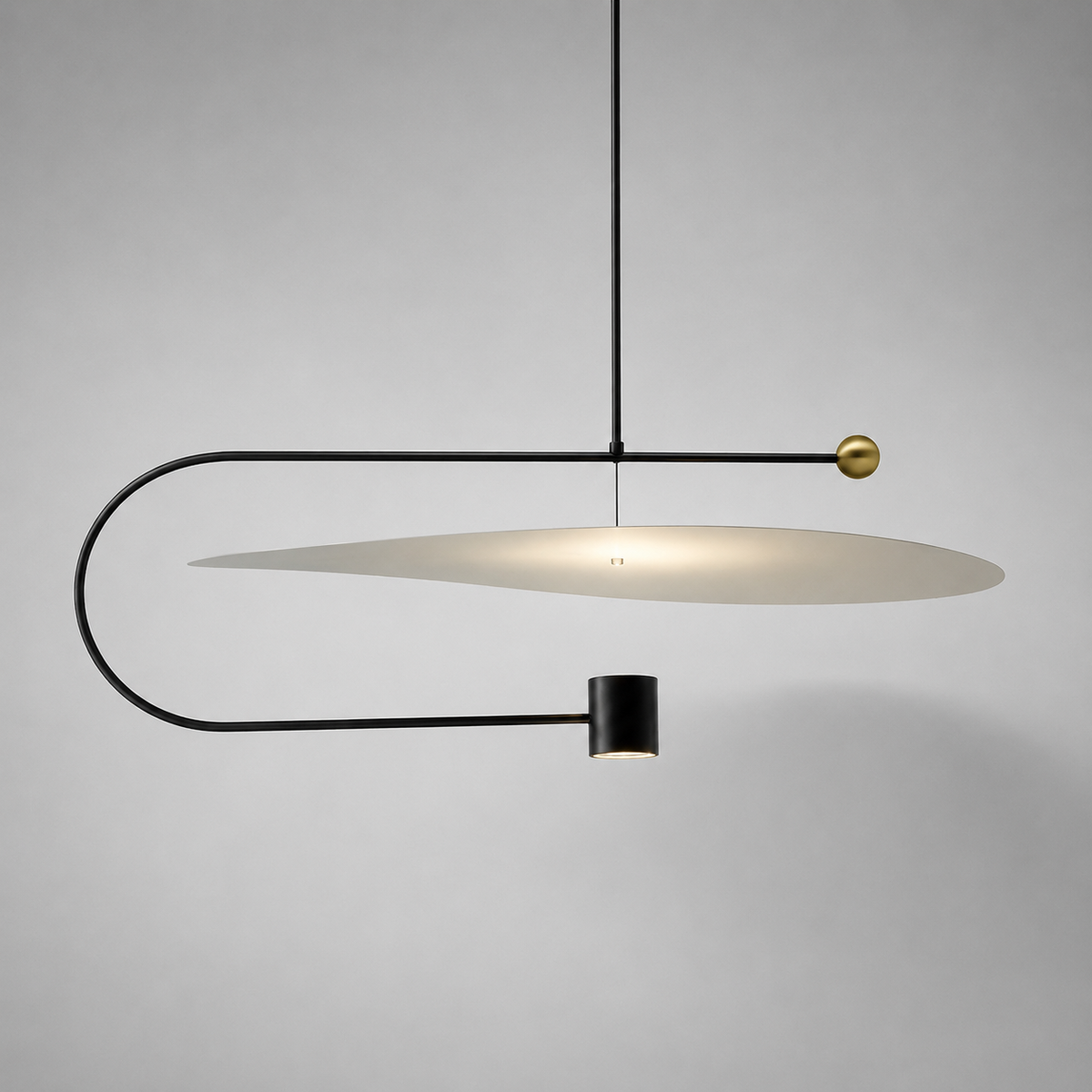 Cвітильник підвісний чорний з білим плафоном D - 90 cm Led Black + White Carma 260822-100008757