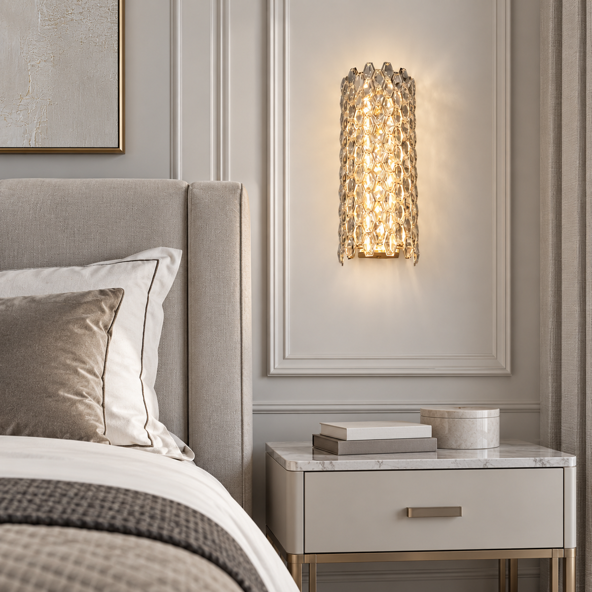 Світильник настінний золотий з кришталевим плафоном H - 50,4 cm Led 29W Gold Crystal Coliseum 260935-100009041
