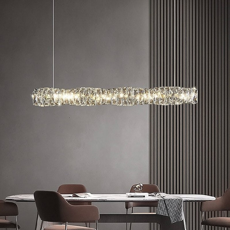 Підвісний світильник золотий L-120 cm / 150 cm Led 110W / 138W Gold Care luxury Crystal 240522-100003271