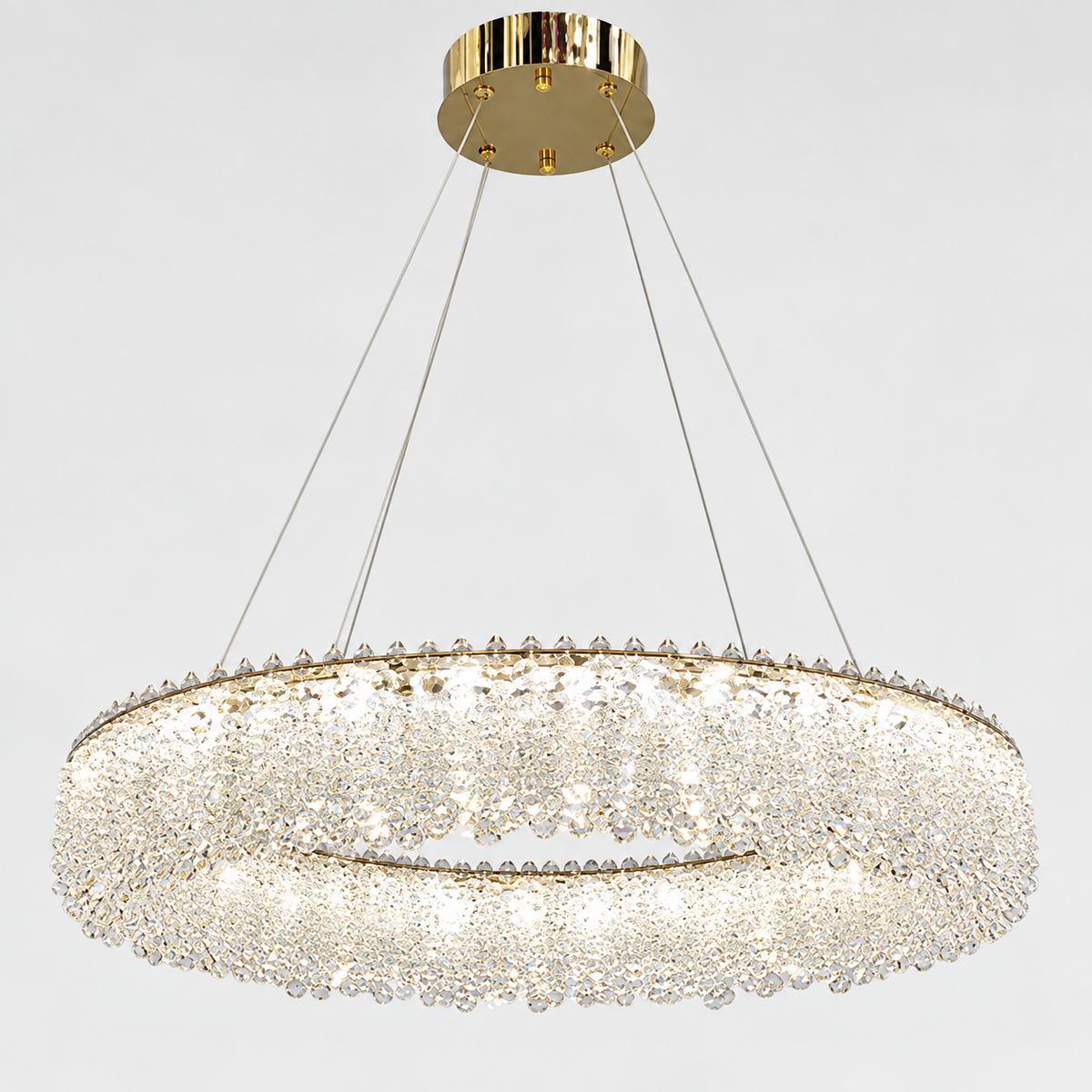 Люстри золоті підвісні D - 60 cm / 80 cm Led 75W / 103W Gold Win Crystal 260935-100009043