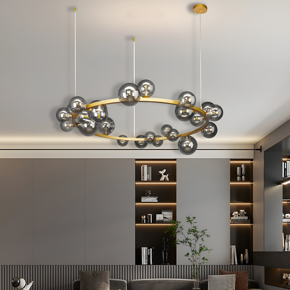 Люстра підвісна золота Bubbles D-115 cm G9 Gold + Black 250431-100004583