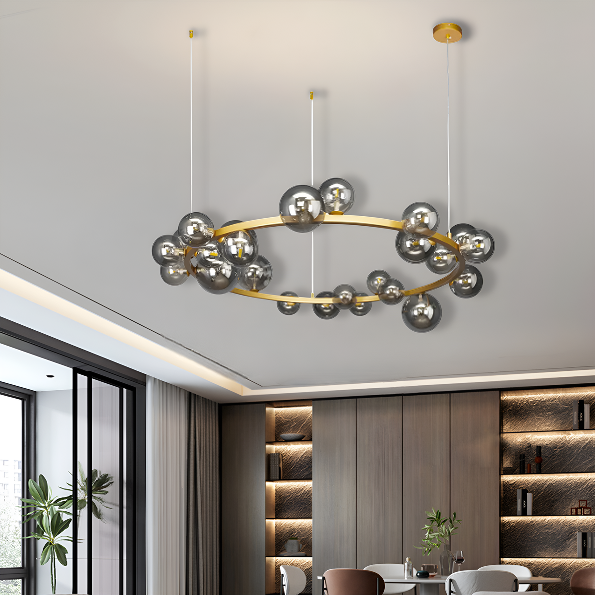 Люстра підвісна золота Bubbles D-115 cm G9 Gold + Black 250431-100004583