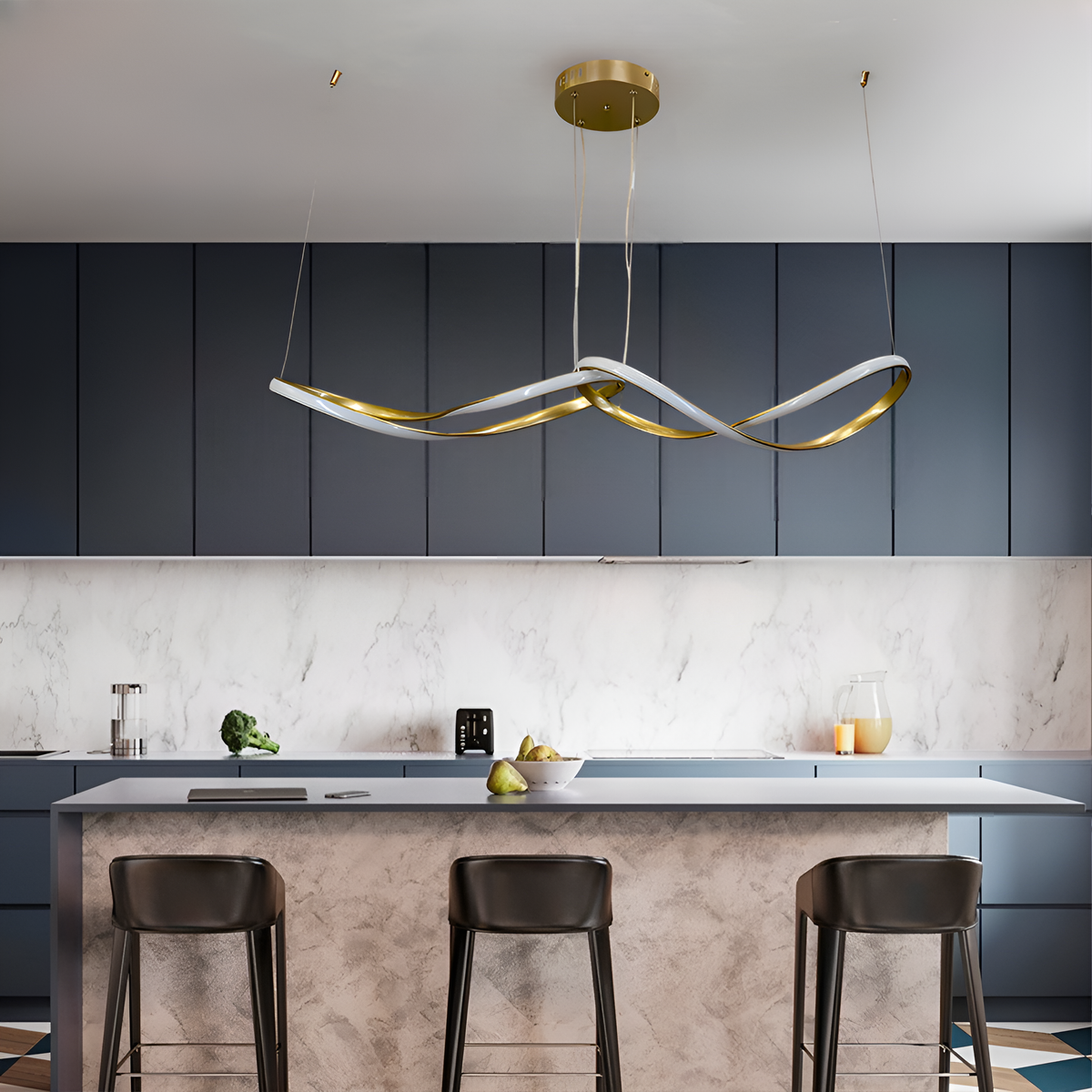 Люстра підвісна Circle Wave L-100cm Gold 55W 4000К 250535-100005008